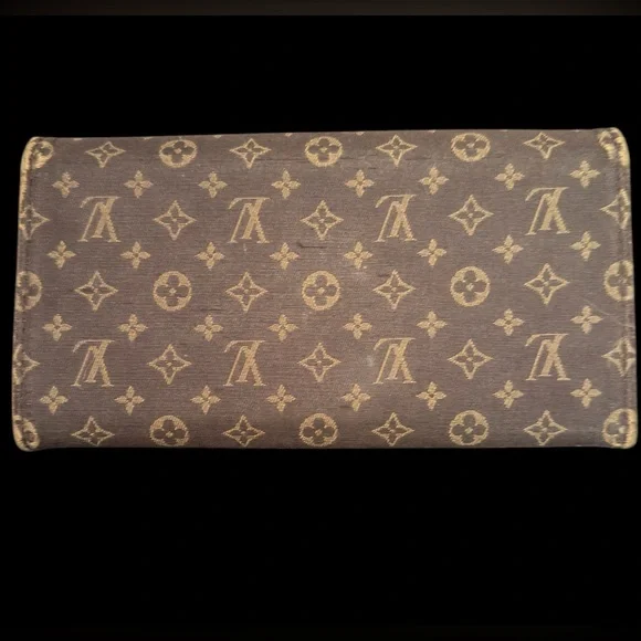 Louis Vuitton Wallet Mini Lin Brown Monogram Sarah Long Double Snap Continental - Picture 5 of 14